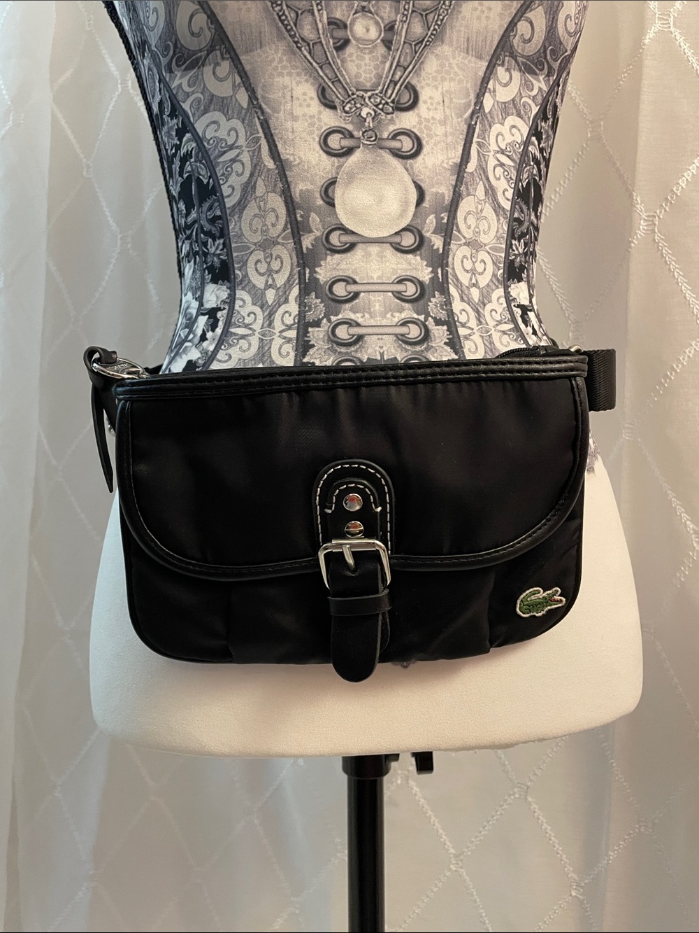 Lacoste Black Belt Bag/Crossbody Bag